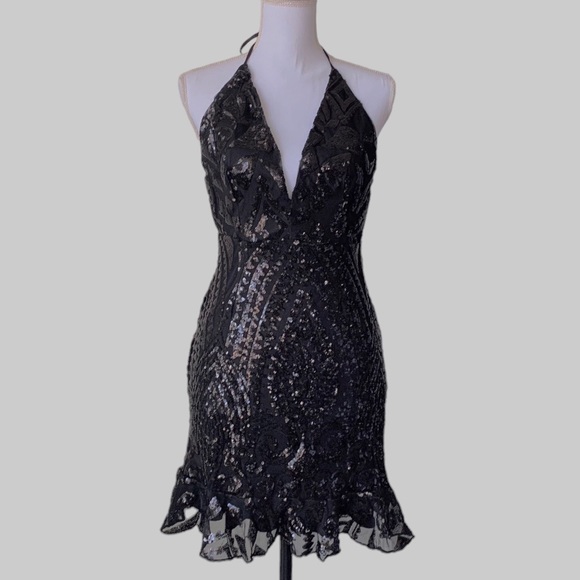 REVOLVE BY THE WAY BLACK SEQUIN BACKLESS MINI DRESS - Picture 11 of 16